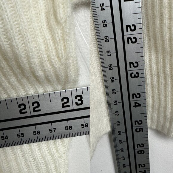 NWT Anthropologie 100% Cashmere Ribbed Mock Neck Jumper sweater Ivory Size XL - Picture 13 of 15